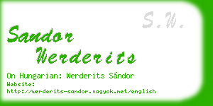 sandor werderits business card